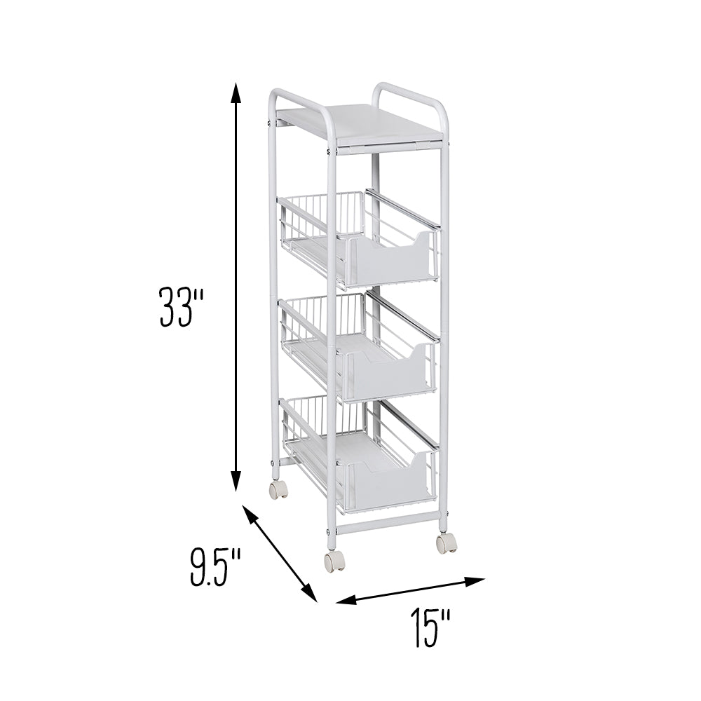 white 4 drawer slim rolling cart white 4 drawer slim rolling cart