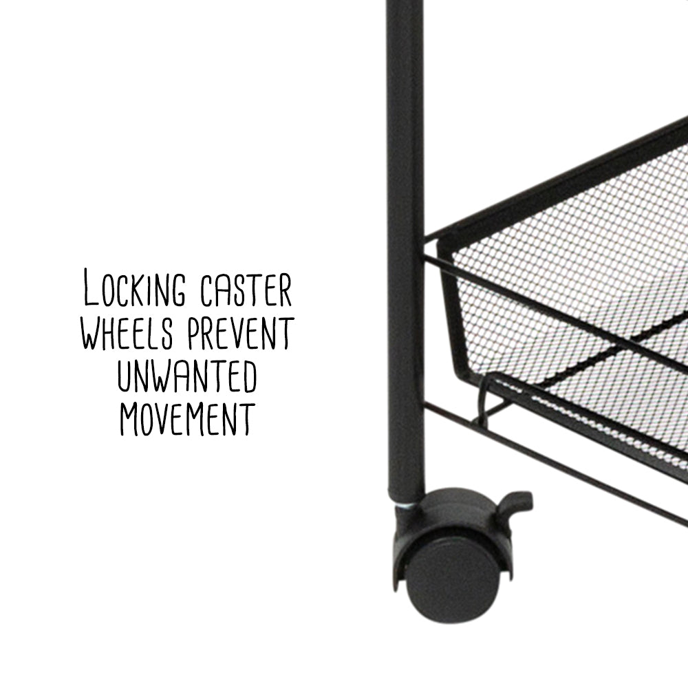black 5 tier storage cart with 4 hooks black 5 tier storage cart with 4 hooks