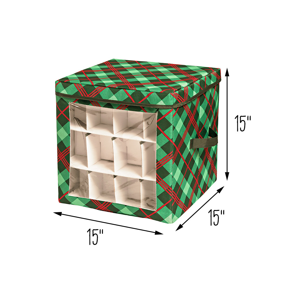 green plaid 48 ornament storage box green plaid 48 ornament storage box