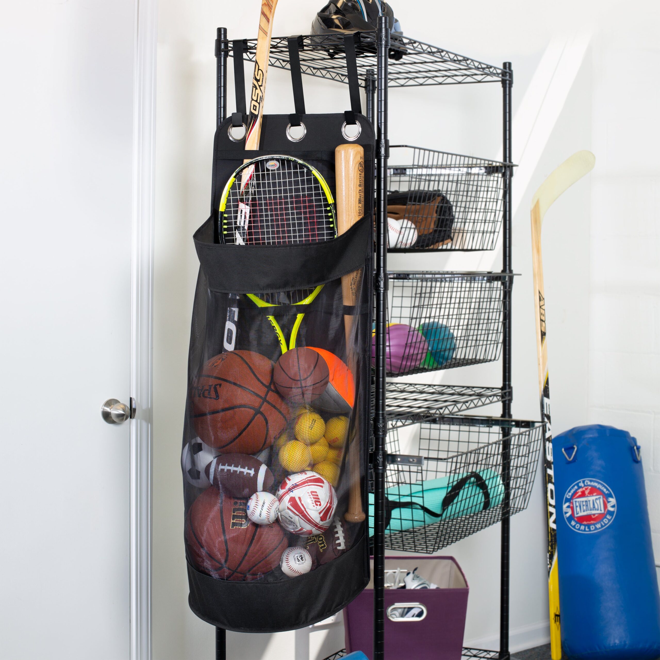 black over the door hanging sports equipment organizer black over the door hanging sports equipment organizer