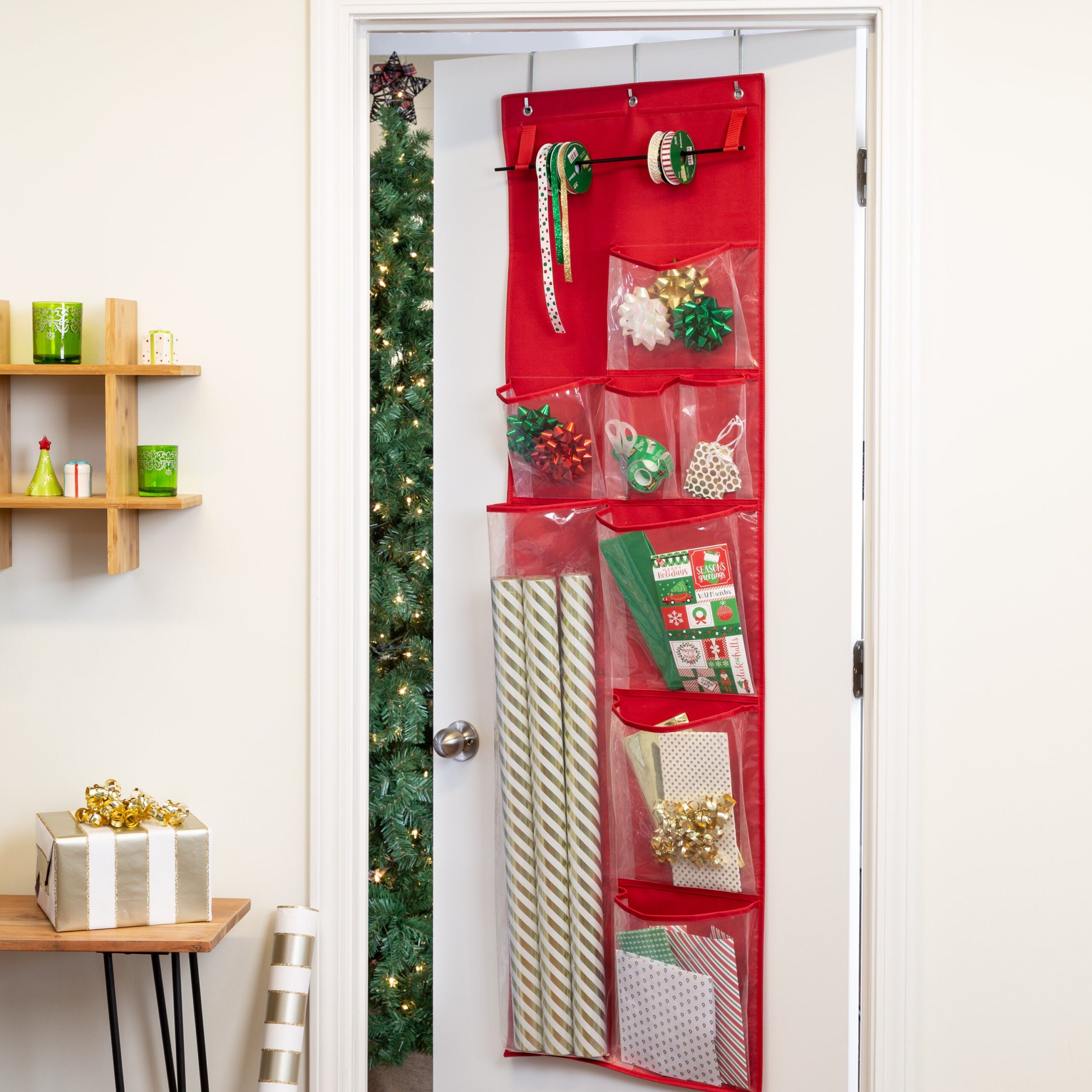 red over the door holiday gift wrap organizer red over the door holiday gift wrap organizer