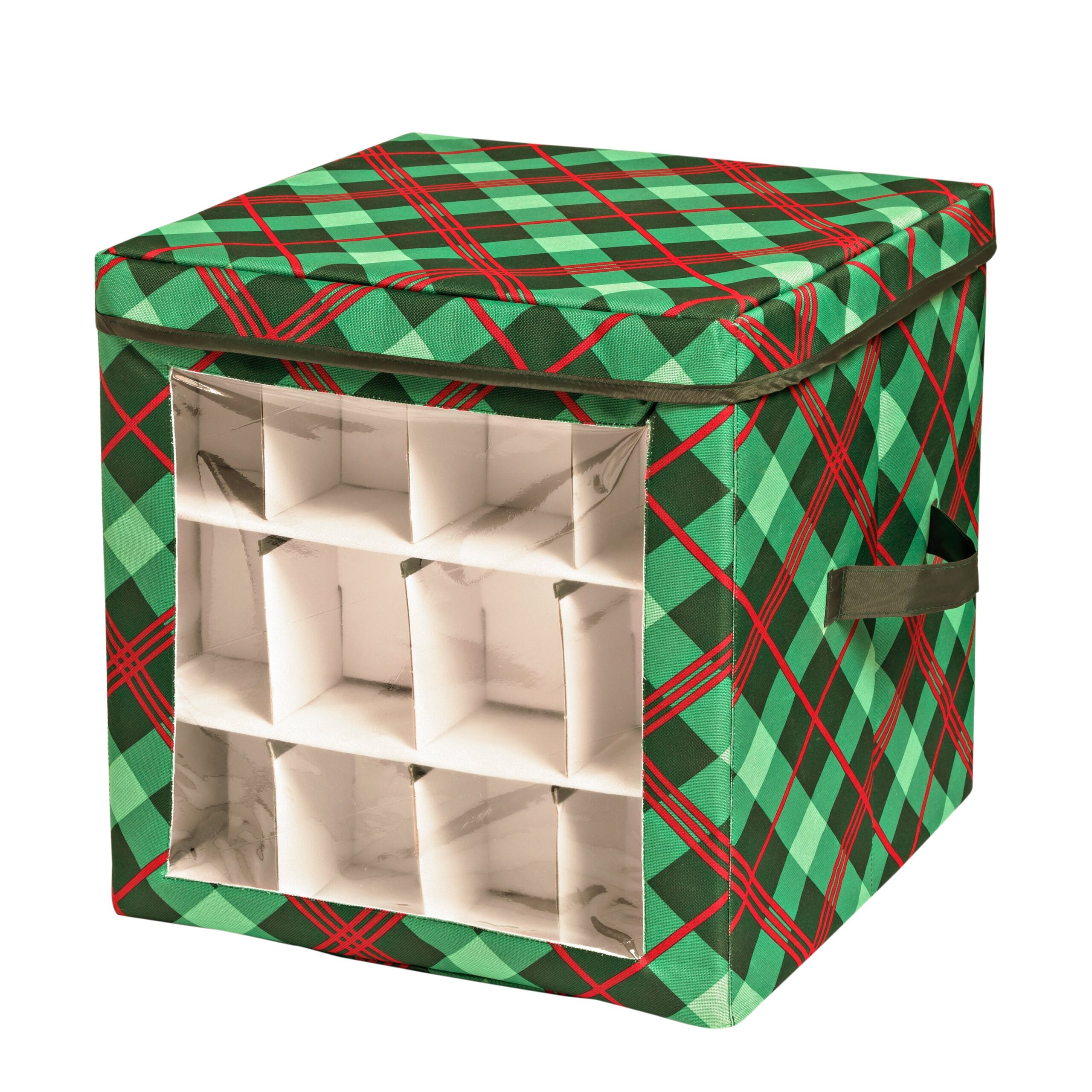 green plaid 48 ornament storage box green plaid 48 ornament storage box