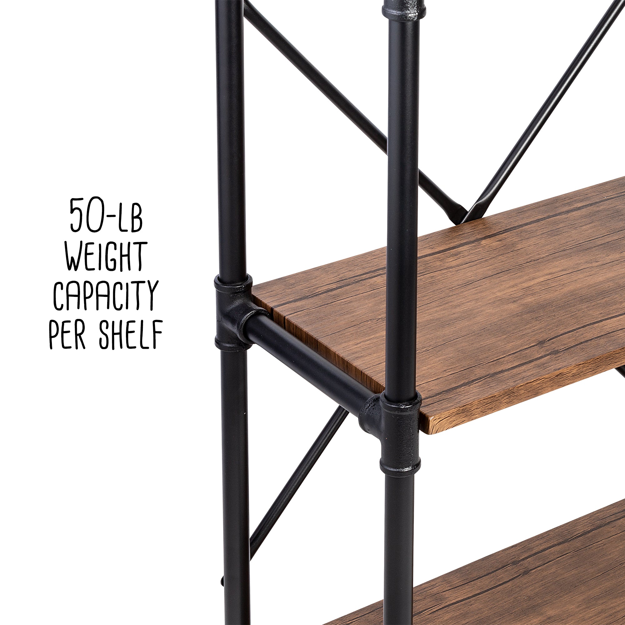 black/brown 4 tier industrial bookshelf black/brown 4 tier industrial bookshelf